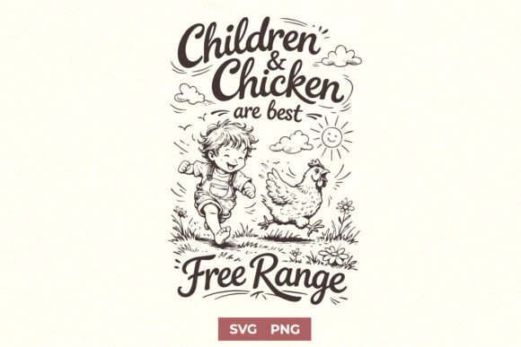 Children Chicken Are Best Free Range Graphics & Crafts