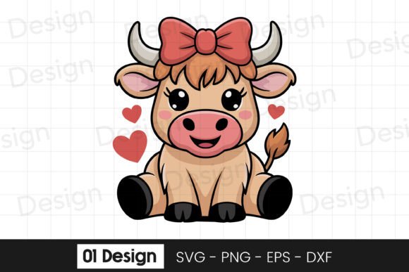 Cute Baby Cow with Bow SVG PNG: Crafts & Graphics Review