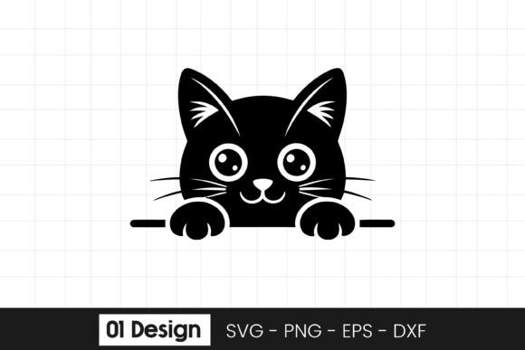 Cute Sleeping Cat Peeking Clipart SVG for Crafts & Graphics