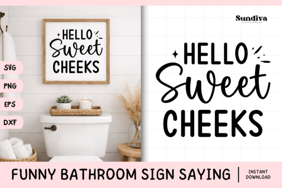 Funny Bathroom Sign Saying SVG 26: Graphics for Crafts & Humor-Driven Branding