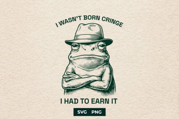 Funny Born Cringe Frog SVG Cut File: Graphics & Crafts Asset Review