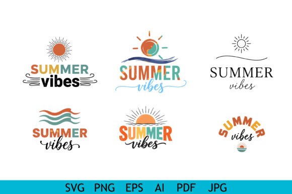 Summer Vibes SVG Typography Set: Graphics for Crafts & Local Branding